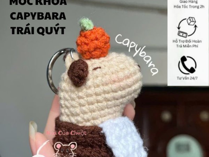 Móc Khoá Capybara Trái Quýt