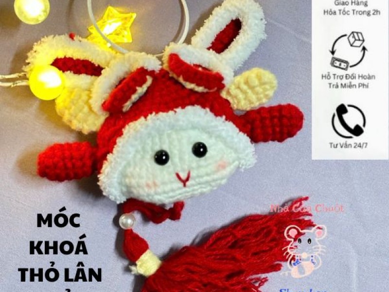 Móc Khoá Thỏ Lân Đỏ