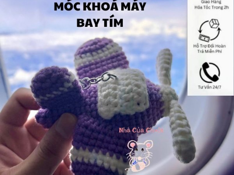 Móc Khoá Máy Bay Tím