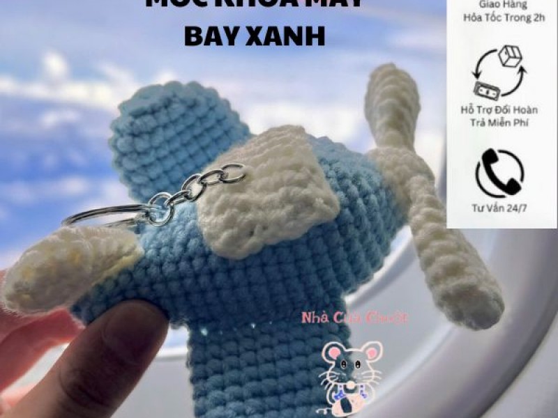 Móc Khoá Máy Bay Xanh