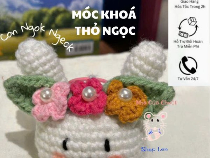 Móc Khoá Len Thỏ Ngọc 