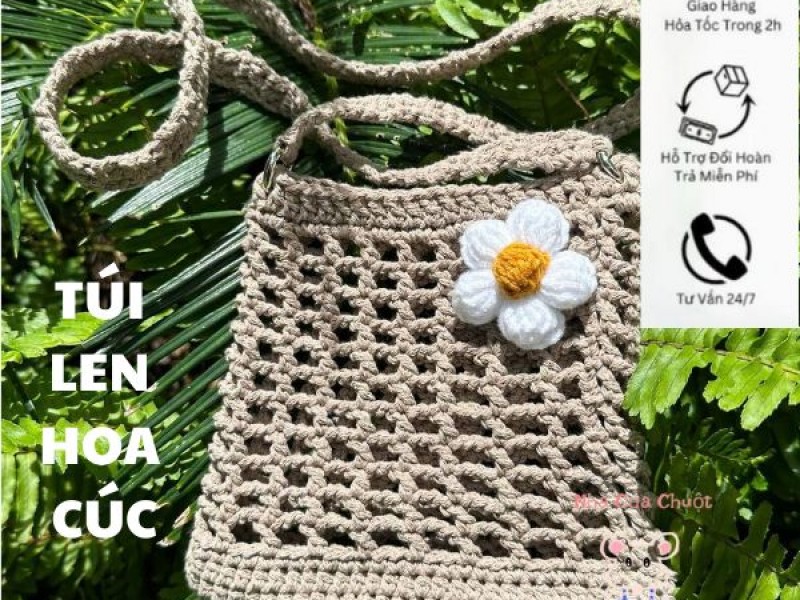 Túi len hoa cúc