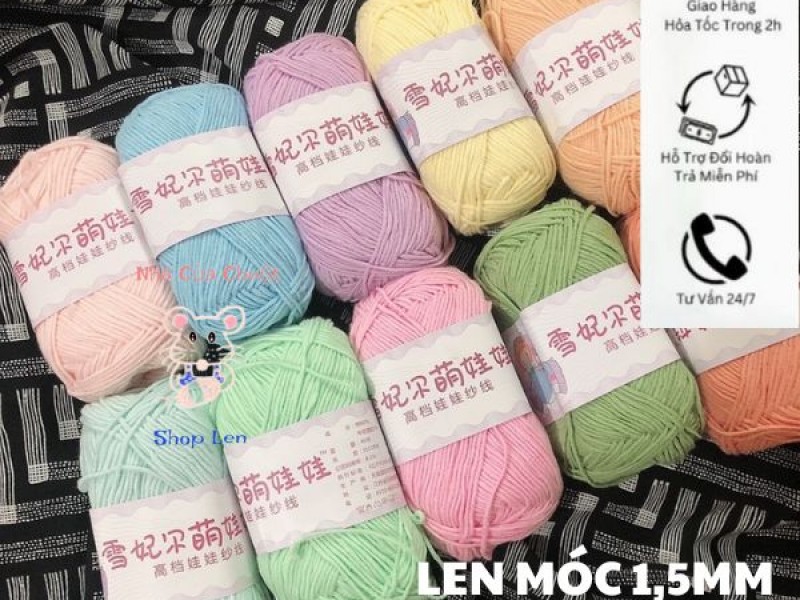 Len Móc 1,5mm Baby Yarn (có thể móc và đan)