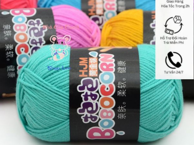 Len Móc 2mm BoBoCorn (có thể đan và móc)