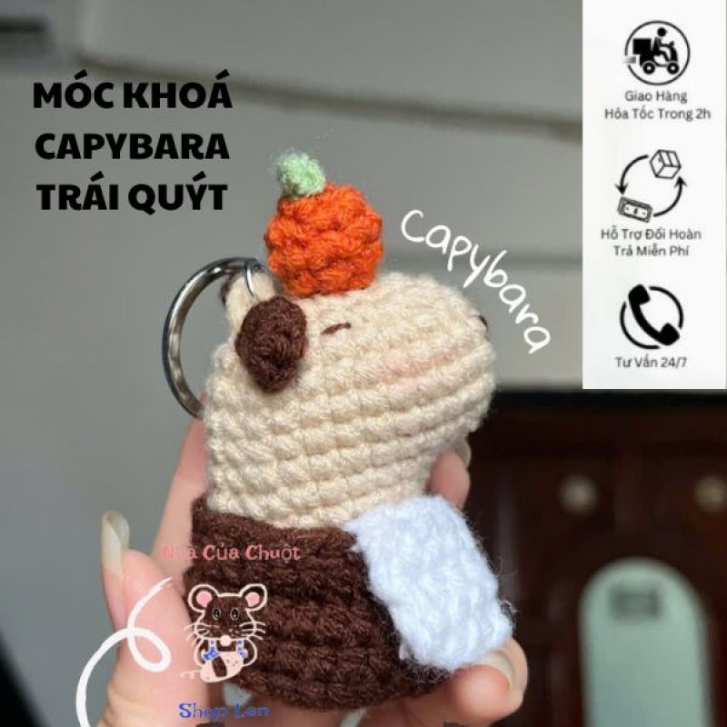 Móc Khoá Capybara Trái Quýt