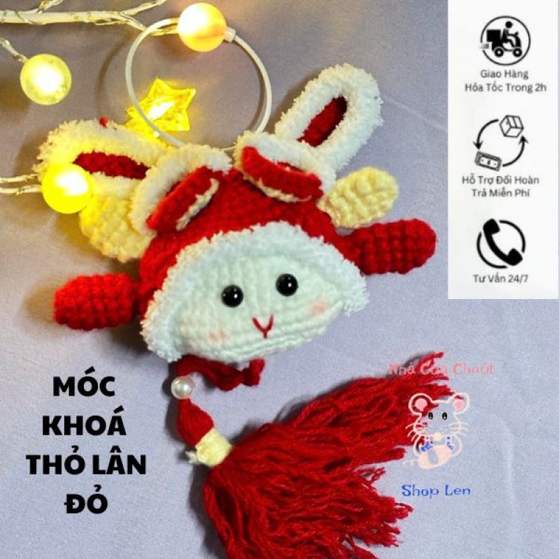 Móc Khoá Thỏ Lân Đỏ