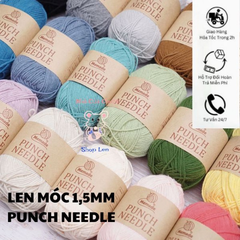 Len Móc 1.5mm Punch Needle (có thể đan và móc)