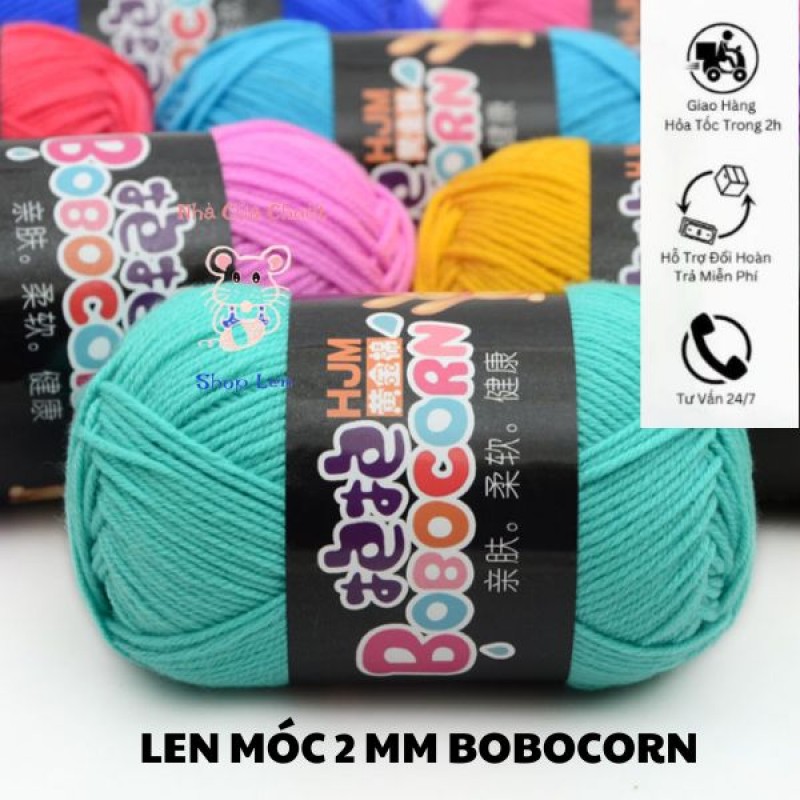 Len Móc 2mm BoBoCorn (có thể đan và móc)