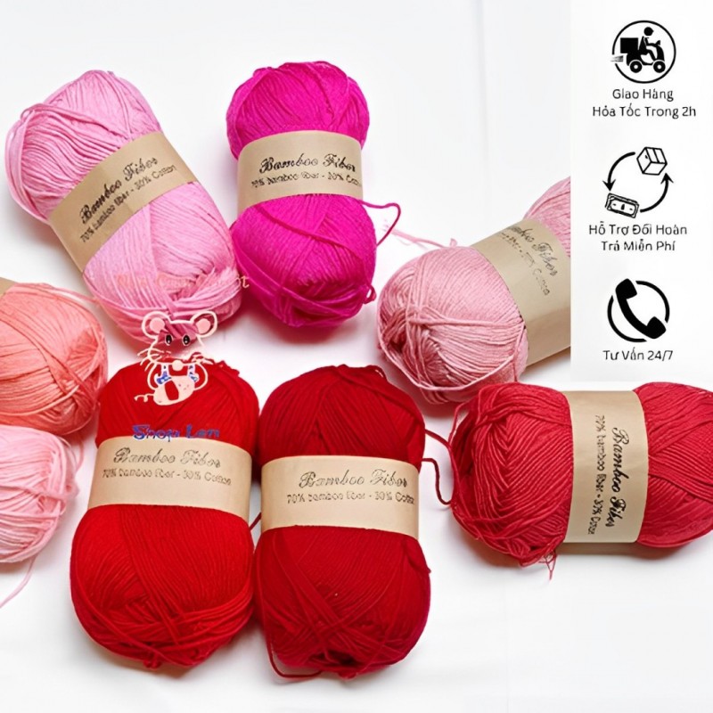 Len Móc 1,5mm Bamboo Fiber (có thể đan và móc)