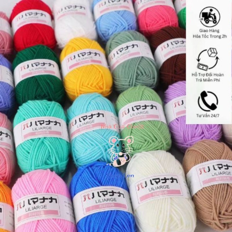 Len Móc 2mm Milk Hàn (có thể đan và móc)